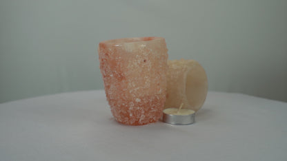 Crystal Glass Candle Holders (Pair)